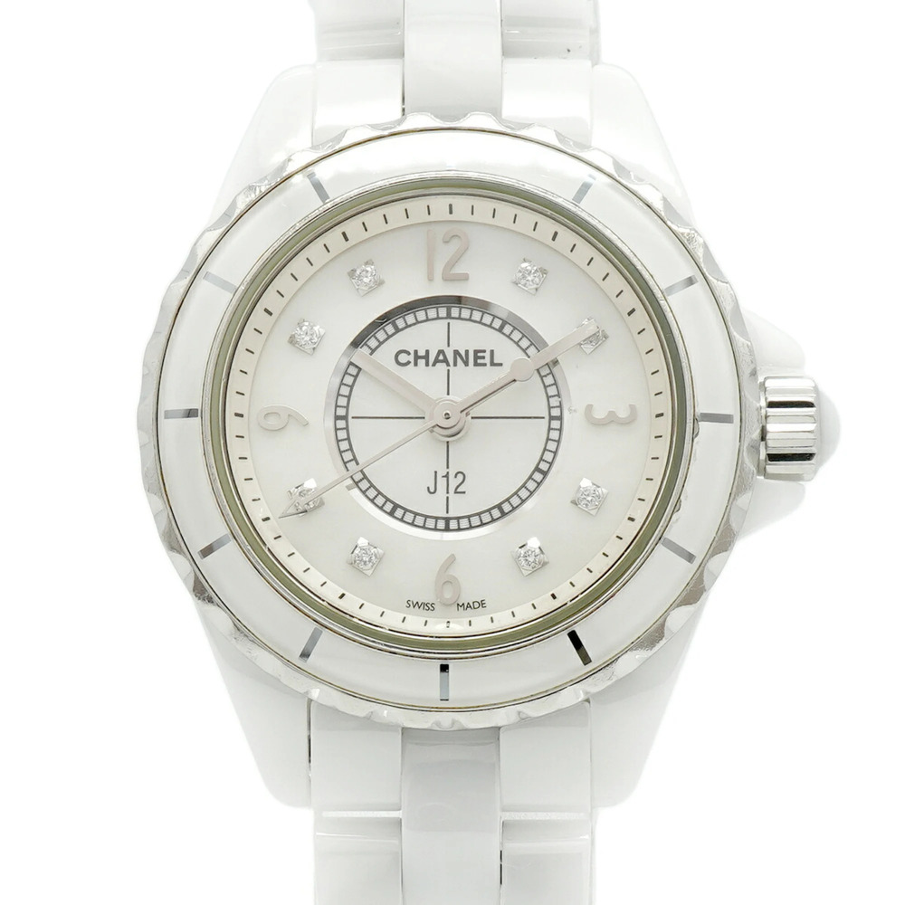 Chanel J12 8P Diamond H2570 White Dial Women's Watch